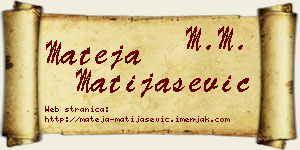 Mateja Matijašević vizit kartica